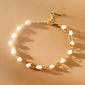 Anthropologie Layered Tribeca Pearl Bracelet